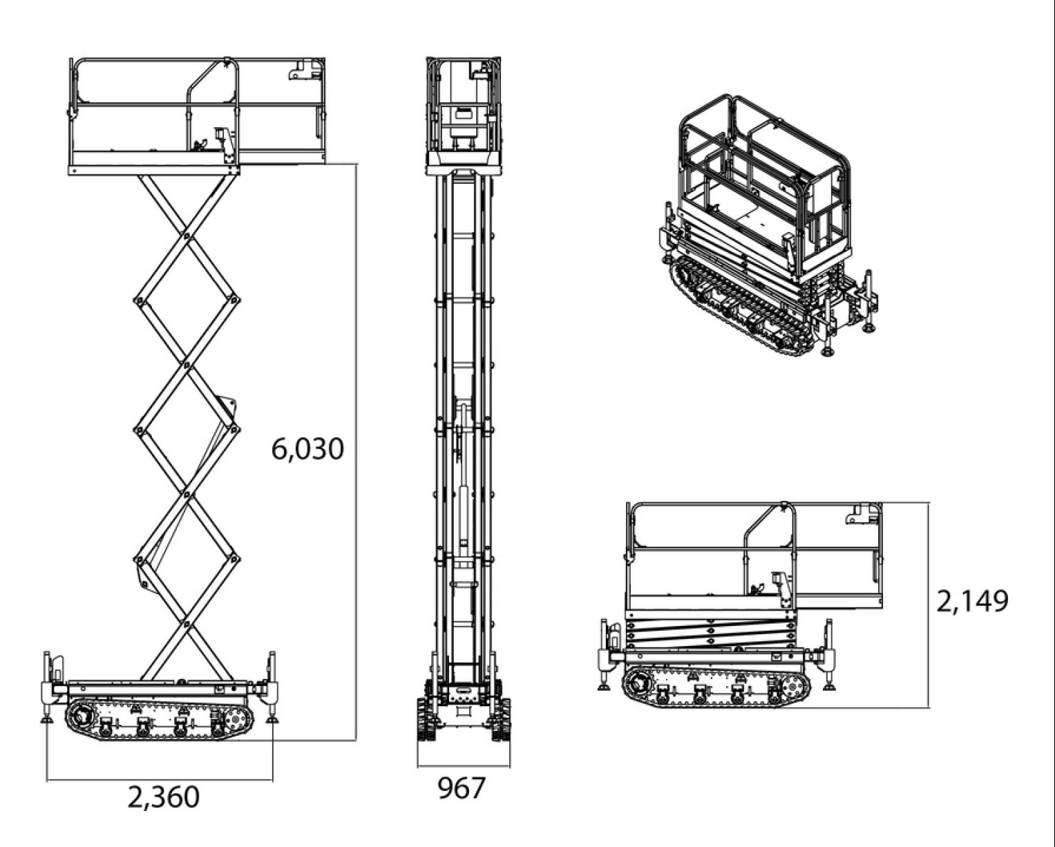 Swift TS06E Tracked Scissor Lift Hire - 8m Work Height - Image 3